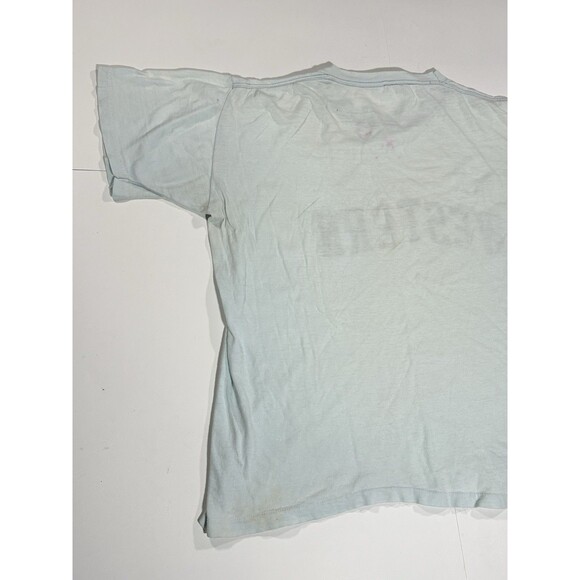 Vintage 70s Western Michigan University Spellout T-shirt WMU Broncos Distressed - Picture 11 of 13